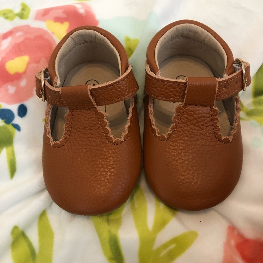 Leather Mary Jane in Cognac